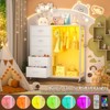 Aheaplus 45''W Rollway Dresser with Charge Station and LED Light, Chest With Fabric Drawers for Kids Room - 3 of 4