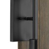 Progress Lighting Boundary 2-Light Wall Sconce, Matte Black, Open Frame, Wood, Design Series - 2 of 3