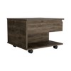 Lift Top Coffee Table Mercuri, Casters, Dark Brown Finish - 4 of 4