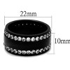 Slickblue Women's Black Wide Band Ring, Double Row Clear CZ Stones, Polished Stainless Steel, Sizes 5–10 - 2 of 4
