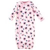 Touched by Nature Baby Girls Organic Cotton Side-Closure Snap Long-Sleeve Gowns 3pk, Blossoms - 4 of 4