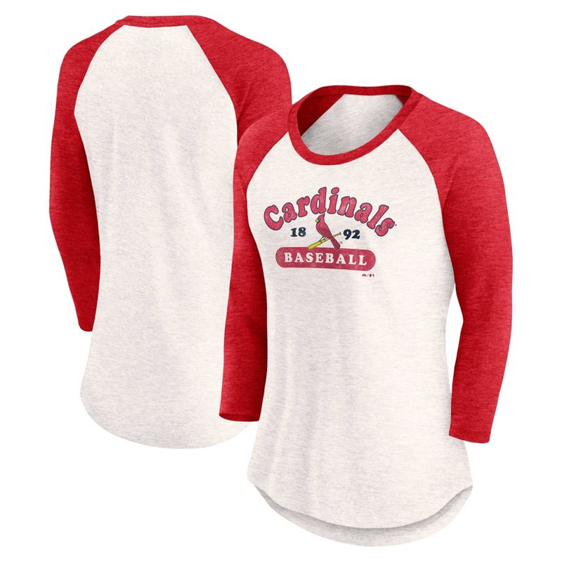 MLB St. Louis Cardinals Women&#39;s 3 Qtr Fashion T-Shirt, 1 of 4