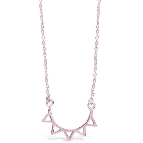 Shine By Sterling Forever Sterling Silver Open Spike Pendant Necklace Rose Gold Target