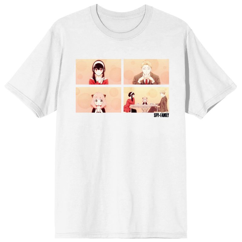 Spy x Family Forger Family Pictures Women's White Short Sleeve Crew Neck Tee, 1 of 4