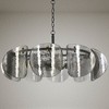 LNC Rajinloosm 8-Light 31.5" Mid-Century Modern Oversized Drum Chandelier, Black and Smoked Gray Glass Shade - 4 of 4