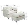 JUJABU Oversized Indoor Boucle Single Sofa with Portable Ottoman, Double Deep Cushions & Thick Wrapped Armrests - 4 of 4