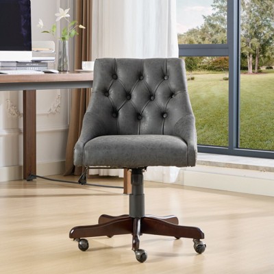 NicBex Tufted Button Office Chair with Adjustable Height Modern Tiltable PU Leather Computer Chair with Metal Base for Office, Study, Bedroom