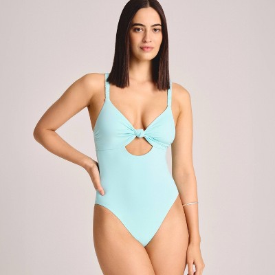 Vitamin A Women's Knot Front Keyhole Full Coverage One Piece Swimsuit