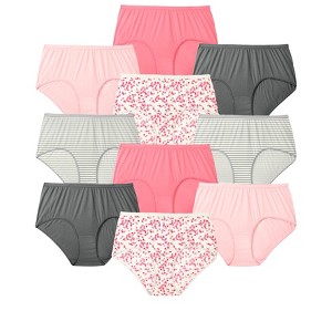 Comfort Choice Plus Size Full Coverage Cotton Brief 10-Pack - 1 of 4