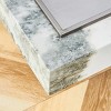 GlasFlength Coffee Tables Modern Marble Look Accent Table Artistic Simple Design For Living Room Lounge Decor, White, 31.4"*31.4"*12" - 3 of 4