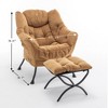 PAGED Accent Chair with Ottoman, Comfortable Living Room Chairs, Upholstered Lounge Chair with Metal Frame for Office - 2 of 4