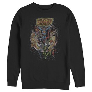 Men's Justice League Vintage Hero Collage Sweatshirt - 1 of 3