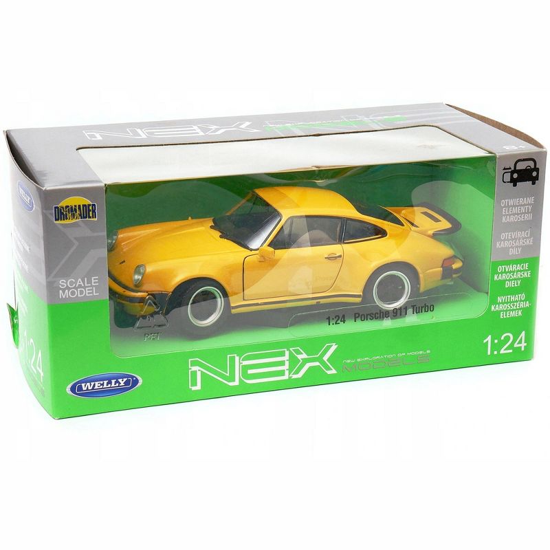 1974 Porsche 911 Turbo 3.0 Yellow 1/24 Diecast Model Car by Welly, 5 of 6
