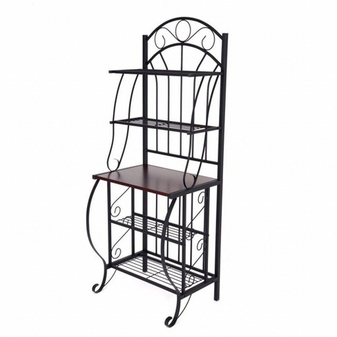 Valencia Baker Rack Storage Unit Metal black Boraam Industries