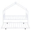 CAVINAS Twin/Full Size House Platform Bed Frame with Fence,Metal Floor Bed for Kids Room,Bedroom - 4 of 4