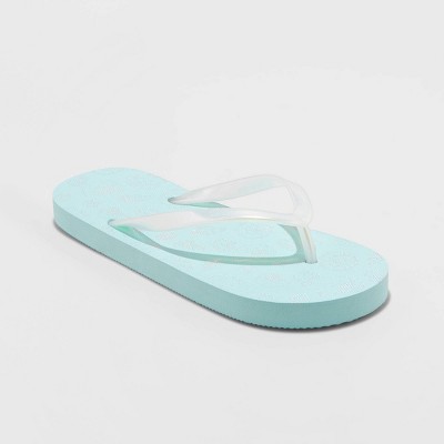 girls blue flip flops