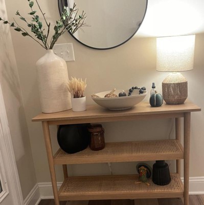 Target wood and cane console outlet table