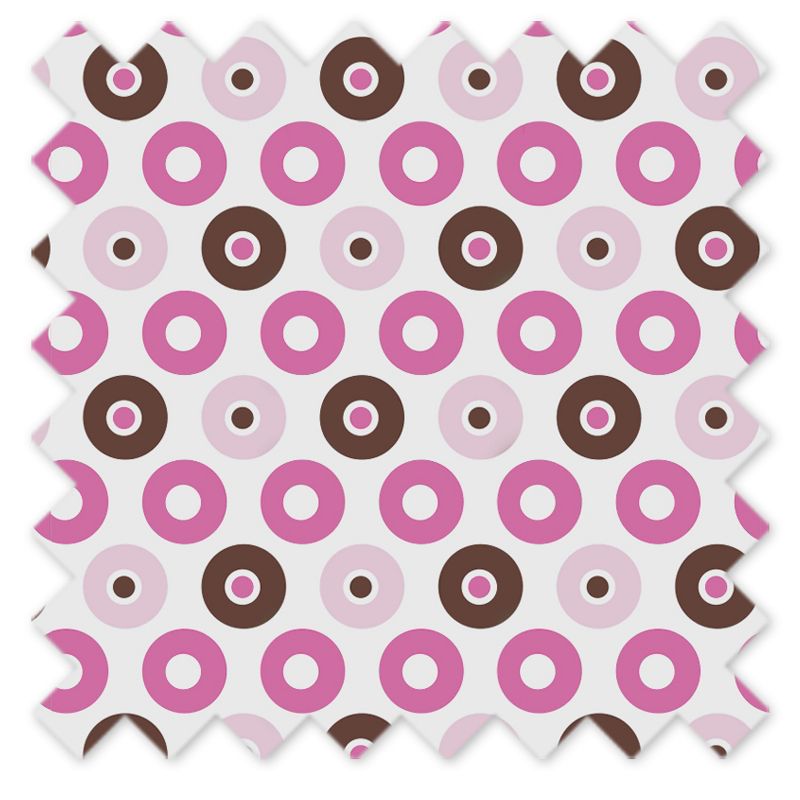 Bacati - Mod Dots/Strps Pink Crib or Toddler Bed Skirt, 2 of 4