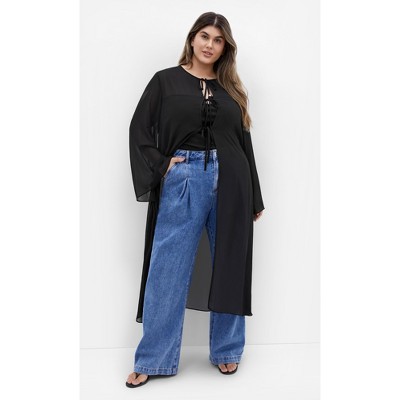 Women's Plus Size Remi Longline Jacket - black | CITY CHIC