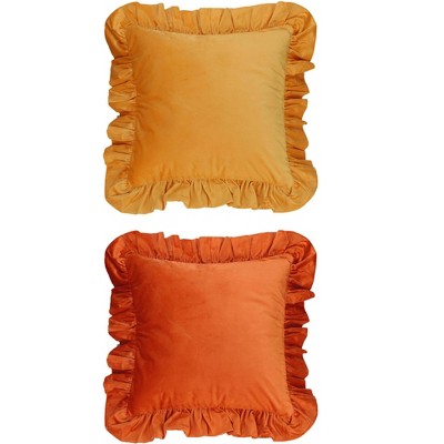 REGALWOVEN 2 Pcs Scalloped Trim Outdoor Throw Pillow Covers for Sofa Living Room Home Decor
