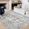 Washable Area Rug – Non-Slip Ultra-Thin Low Pile Vintage Oriental Distressed Carpet for Living Room, Bedroom, Dining, Office & Nursery, Multi-Color - 2 of 4