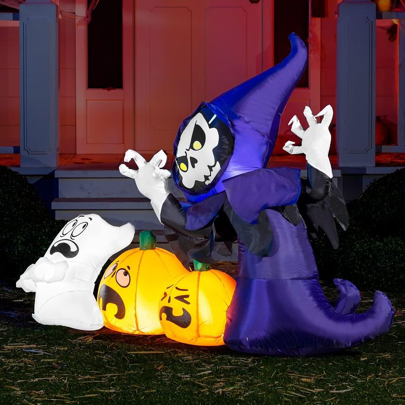 Joiedomi 6ft Halloween Inflatable Ghost Grim Reaper, 2 of 6