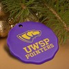 University of Wisconsin-Stevens Point Pointers Logo Porcelain Scalloped Holiday Christmas Tree Ornament - 4 of 4