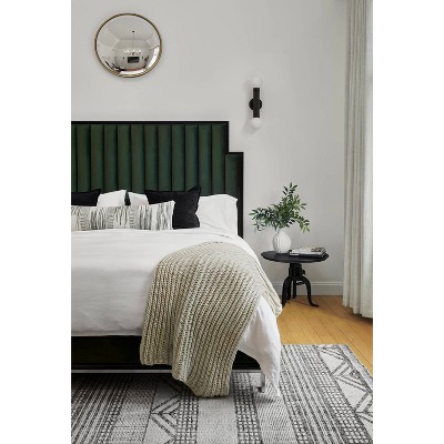 Rectangular Black Synthetic Easy Care Area Rug