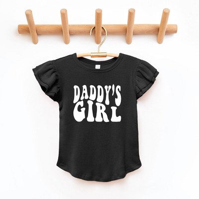 The Juniper Shop Daddy's Girl Wavy Toddler Flutter Sleeve Tee