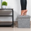 Vintiquewise Decorative Grey Foldable Cube Ottoman Stools  for Living Room, Bedroom, Dining, Playroom or Office - image 4 of 4