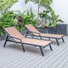 LeisureMod Marlin Patio Chaise Lounge Chair With Armrests in Black Aluminum Frame Set of 2 - 4 of 4