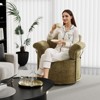 KWPZQEB Swivel Barrel Chair, Modern Accent Chair Comfy Armchair with Gold Metal Legs, Upholstered Reading Chair for Living Room Bedroom - 3 of 4