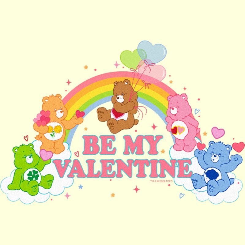 Men's Care Bears Valentine's Day Be My Valentine Rainbow T-Shirt, 2 of 5