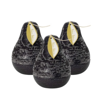 4.5" Vance Kitira Black Timber Pear Set of 3