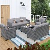 Garvee 5 Piece Outdoor Patio Furniture Sets, Wicker Conversation Set for Porch Deck, Rattan Sofa Chair with Cushion - 2 of 4