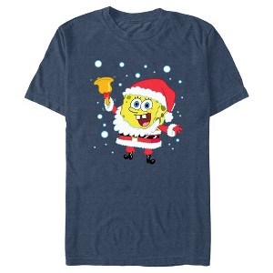 Men's SpongeBob SquarePants Christmas Santa Bell T-Shirt - 1 of 4