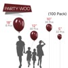 PartyWoo Balloons Burgundy Dark Red Maroon 18 12 10 5 Inch 100 pcs - 2 of 4