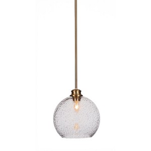 Toltec Lighting Kimbro 1 - Light Pendant in  New Aged Brass with 9.5" Smoke Bubble Shade - 1 of 1