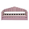 Twin Size Upholstered Daybed With Trundle, Velvet Day Bed With USB Charging Ports, No Box Spring Needed - 4 of 4