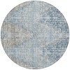 Denim Blue And Beige Geometric Washable Indoor Outdoor Area Rug - 4 of 4