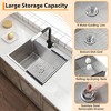 Kitchen Sink 25 x 22 Inch, Top Mount Drop-In Sinks, 304 Stainless Steel Single Bowl Basin, 16 Gauge Workstation Sink with Strainer & Bottom Grid - 3 of 4
