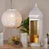 Northlight 30.5" White and Gold Moroccan Style Pillar Candle Floor Lantern - 2 of 4