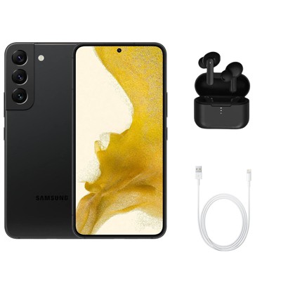Refurbished Samsung Galaxy S22 5G S901U (AT&T Only) 128GB Phantom Black (Grade A) w/ Wireless Earbuds