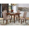 HomeStock 5-Pc Mahogany Finish Solid Wood Top - Dining Room Set with Leaf - Seats 4 - 2 of 4