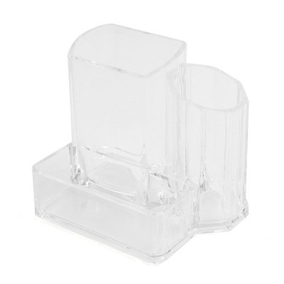 Unique Bargains Acrylic Makeup Desk Storage Box Cosmetic Brushes Pen Holder Case Organizer Clear 1 Pc
