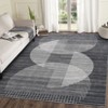 Machine Washable Area Rugs Modern Abstract Indoor Mat Non Shedding Neutral Throw Rugs Foldable Geometric Strip Thin Floor Cover for Living Room - 3 of 4