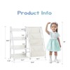 Unikito Kids Bookshelf for Kids Rooms, 4 Tier Sling Bookcase Baby Toy Organizer Toddler Nursery Book Shelves, White, 33.9"x 11.8" x 30.9" - image 2 of 4