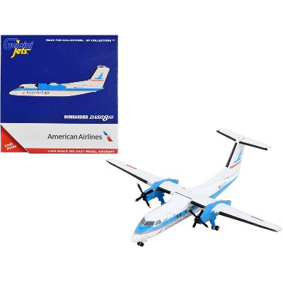 Bombardier Dash 8-100 Commercial Aircraft "American Airlines" White with Blue Stripes 1/400 Diecast Model Airplane by GeminiJets