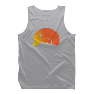Men's Design By Humans Halloween witch silhouette By InfaredDesigns Tank Top - 1 of 4