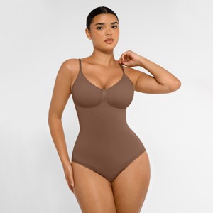 Feelingirl Women's Seamless Tummy Control Brief Shapewear Bodysuit Black XS/S - 1 of 1